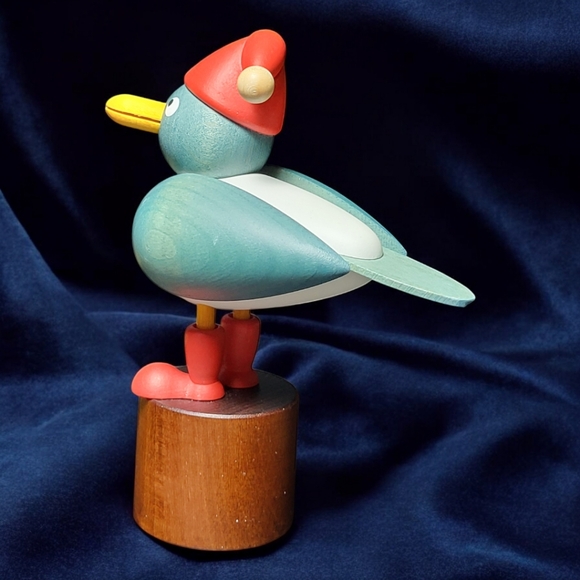 MARTIN handmade wooden Seagull, Christmas seagull, wing color light blu, Germany - Picture 4 of 5